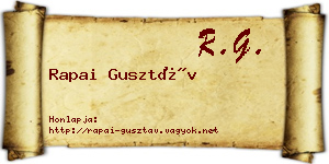 Rapai Gusztáv névjegykártya